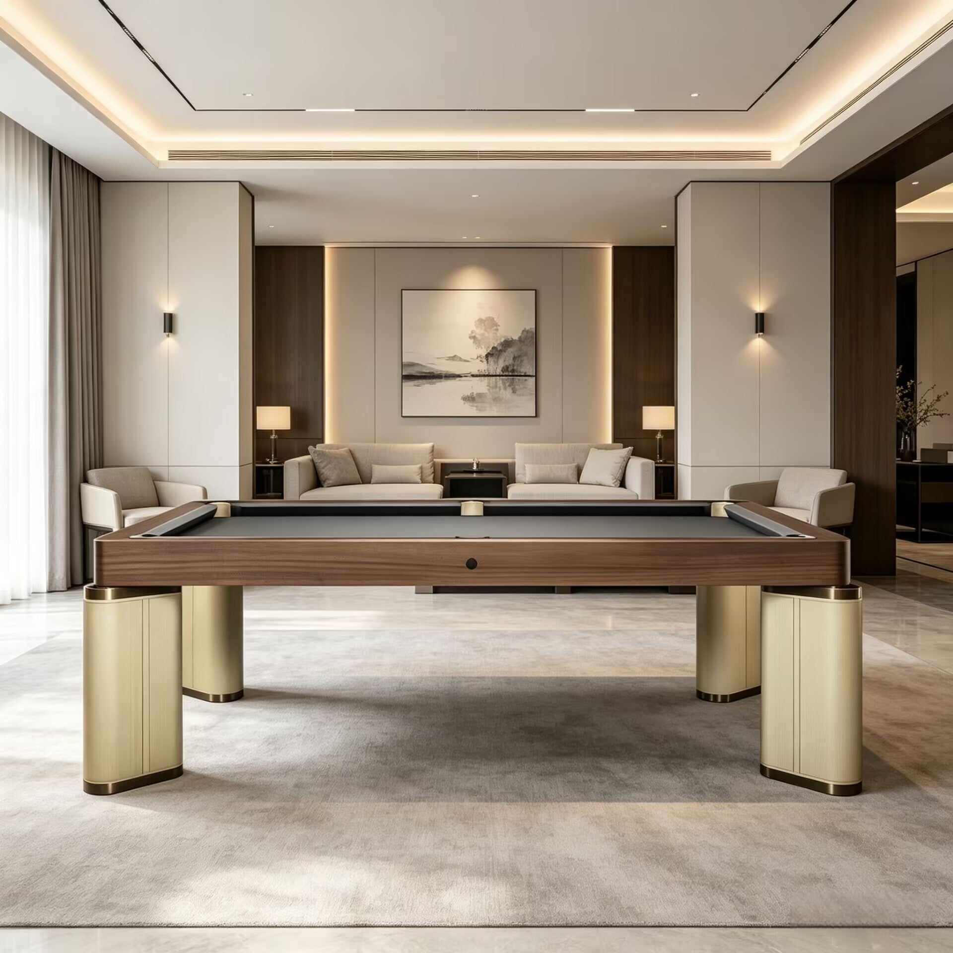 Aria Italian Simplicity Solid Wood Upscale Leather Standard Billiard Table