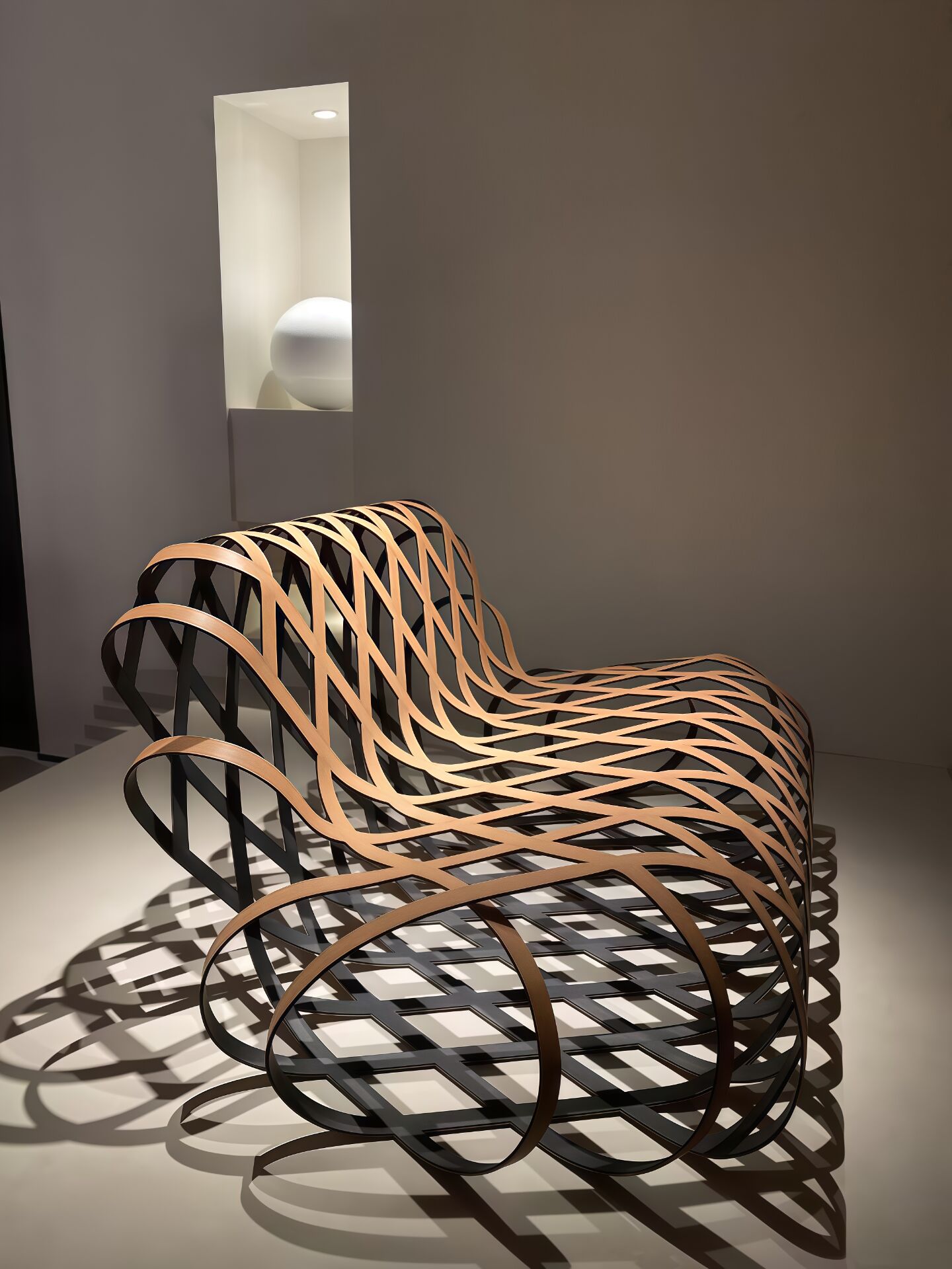 Aria Italian Stainless Steel Creativity Saddle Leather Lounge Chair