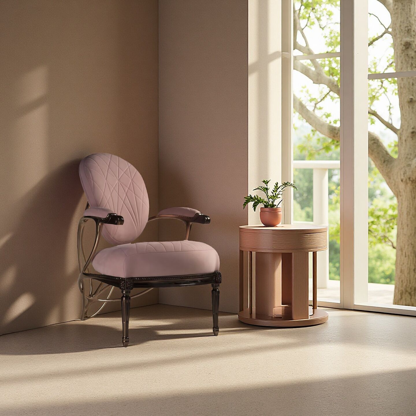 Modern Luxurious Minimalist Stainless Steel Design Armchair