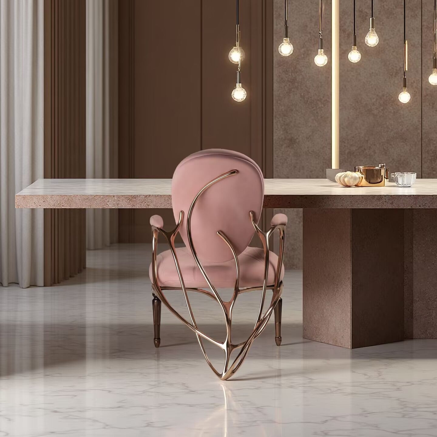 Modern Luxurious Minimalist Stainless Steel Design Armchair