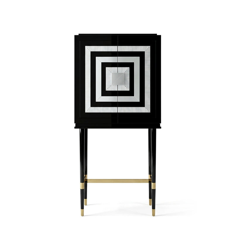 Art Deco Villa Living Room Creativity Solid Wood Wine Cabinet