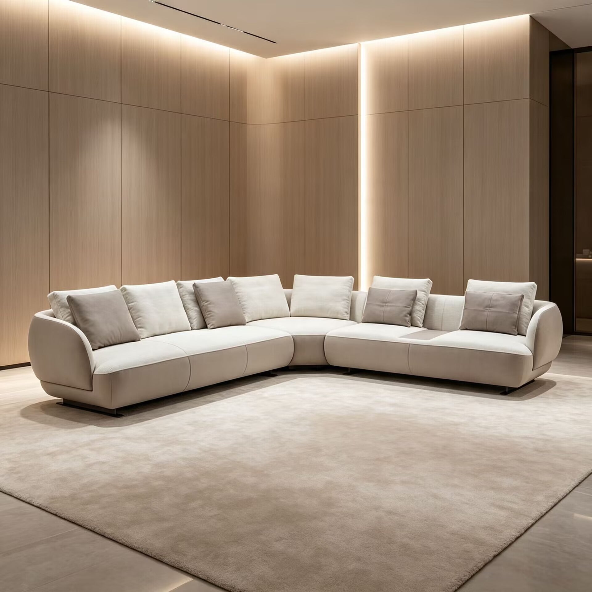 Aston Italian Artistic Upscale Corner Combination Fabric Sofa