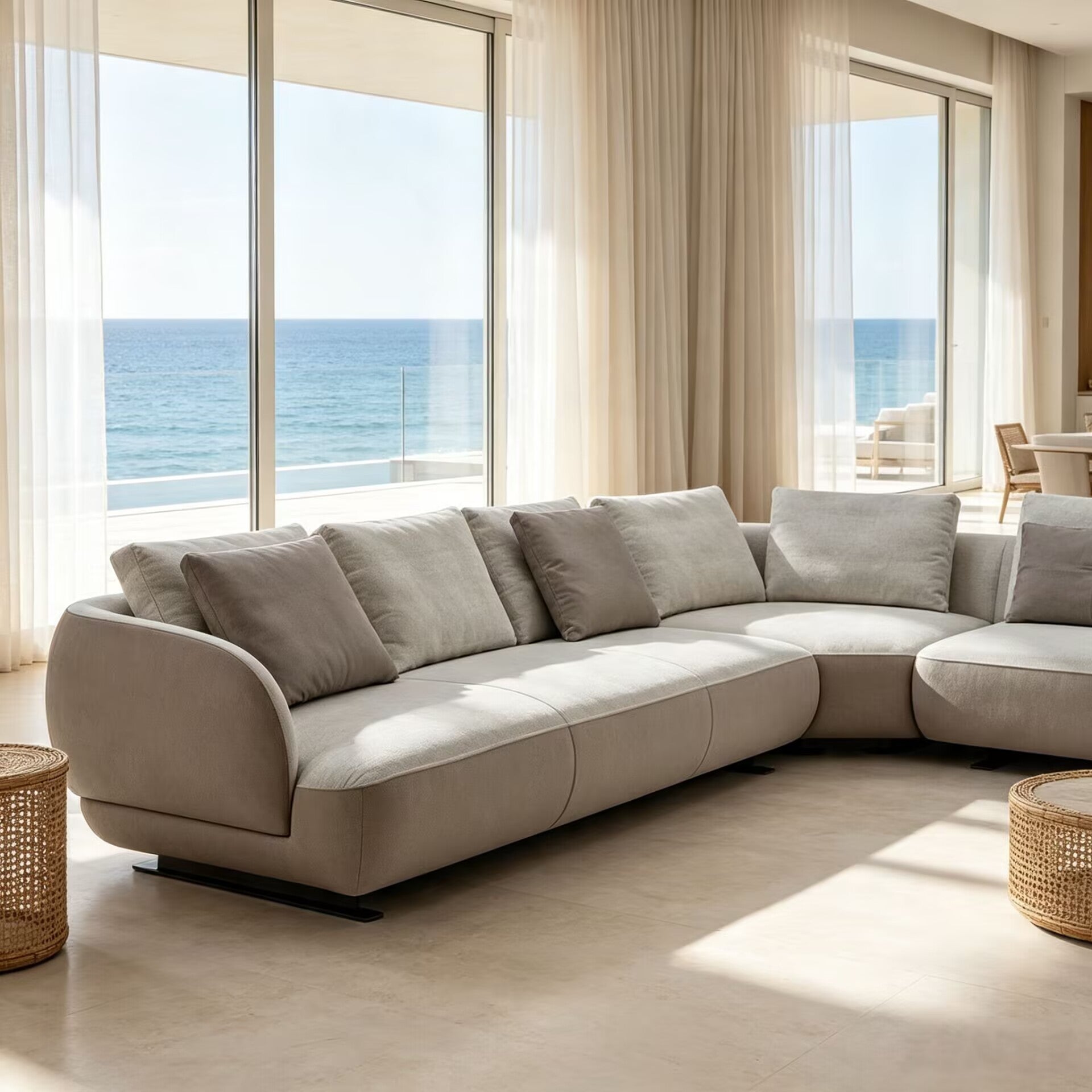 Aston Italian Artistic Upscale Corner Combination Fabric Sofa