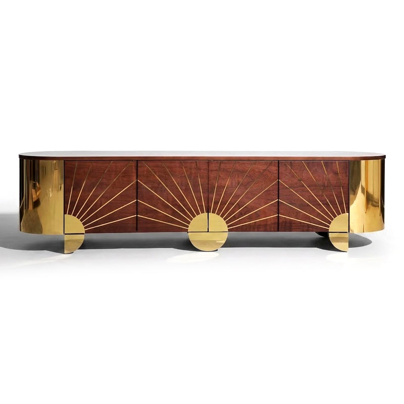 Astor Designer Upscale Metal Luxury Minimalist Solid Wood Sideboard