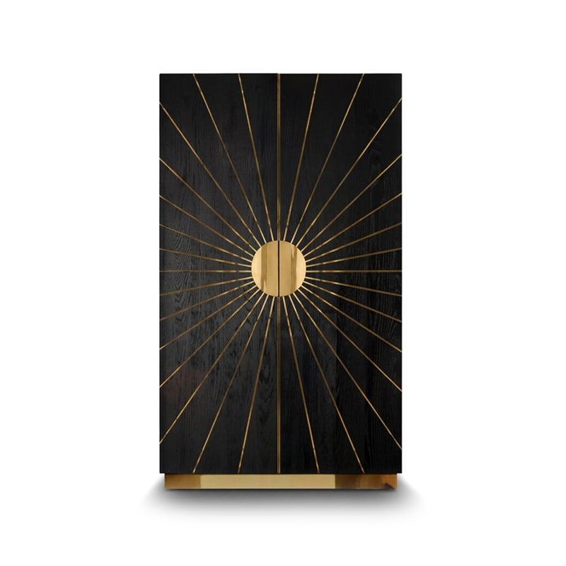 Astor Italian Unique Art Metal Solid Wood Bedroom Wardrobe