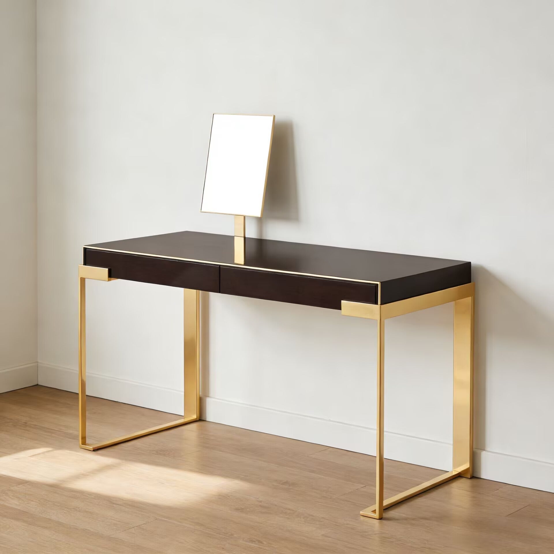 Aura Bedroom Designer Stainless Steel Solid Wood Dressing Table