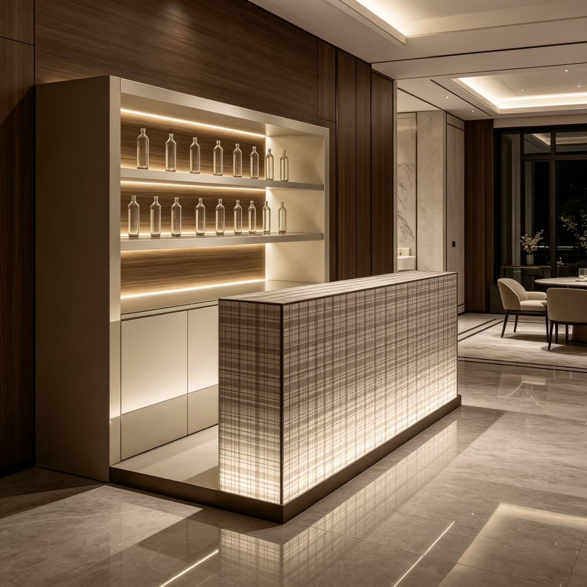 Avantgarde Designer Luxurious Lacquered Solid Wood Bar Cabinet