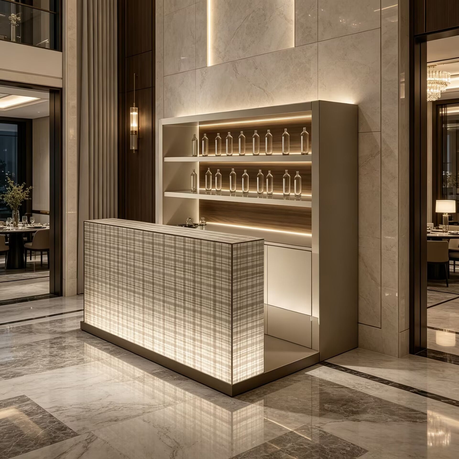 Avantgarde Designer Luxurious Lacquered Solid Wood Bar Cabinet