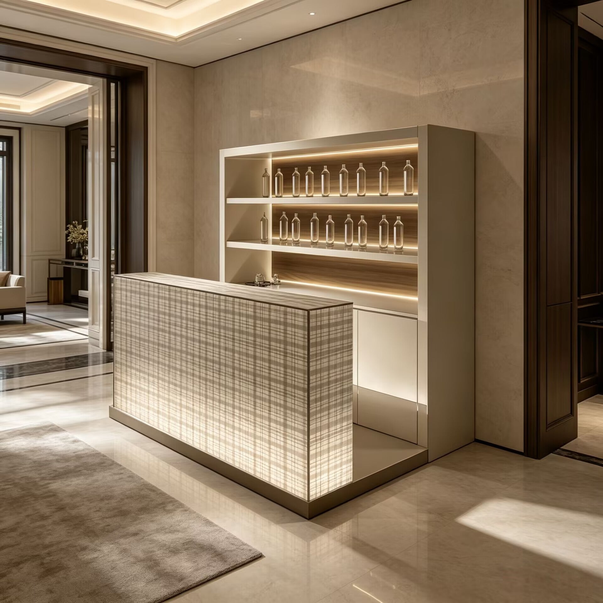 Avantgarde Designer Luxurious Lacquered Solid Wood Bar Cabinet