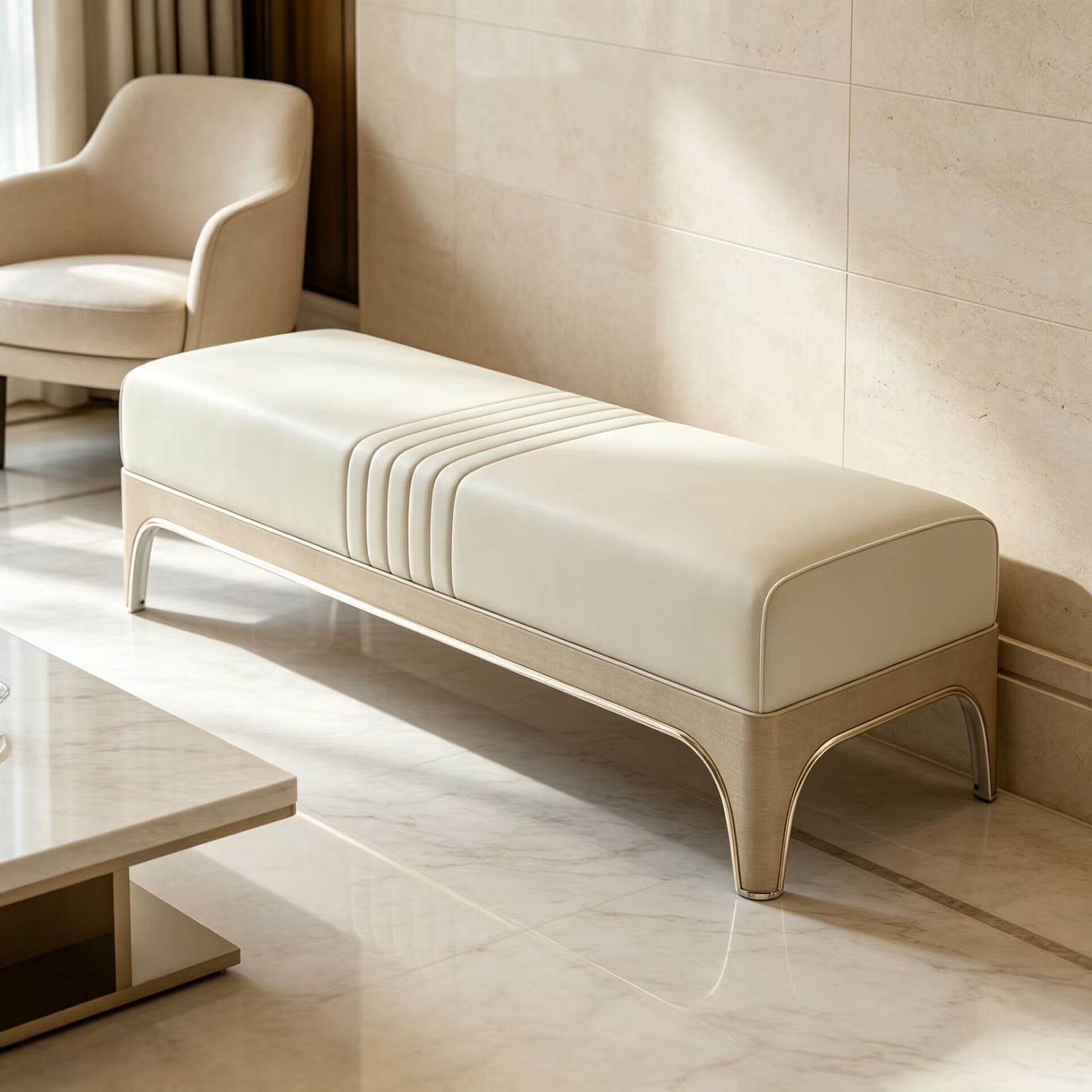 Bach Ottomans Bedroom Luxurious Artistic Leather Bed End Bench