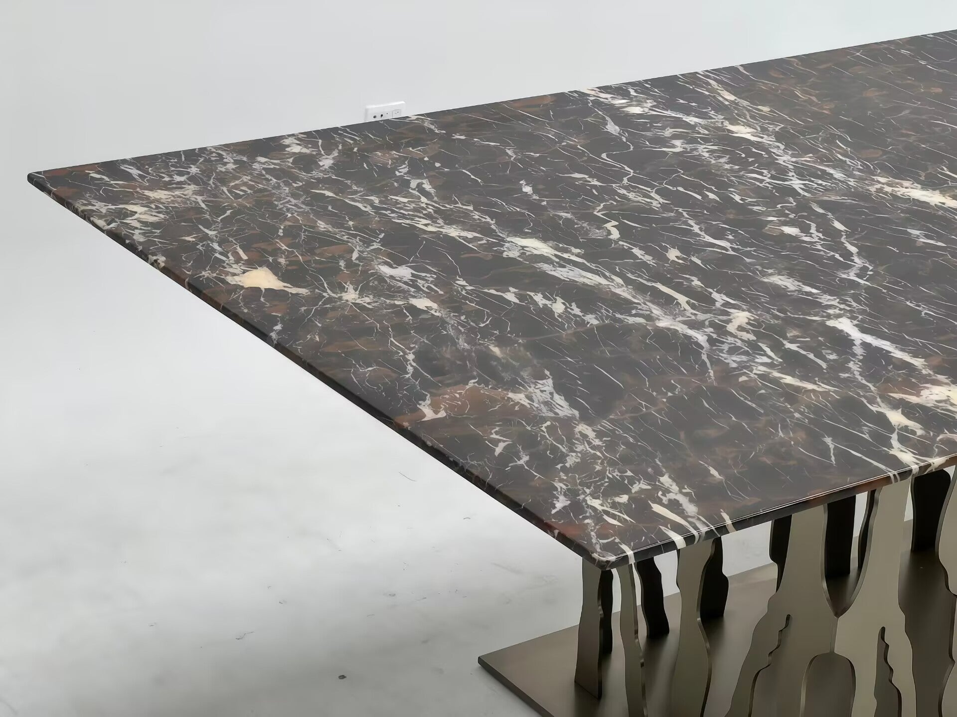 Baobab High-End Artistic Stainless Steel Rectangle Marble Dining Table