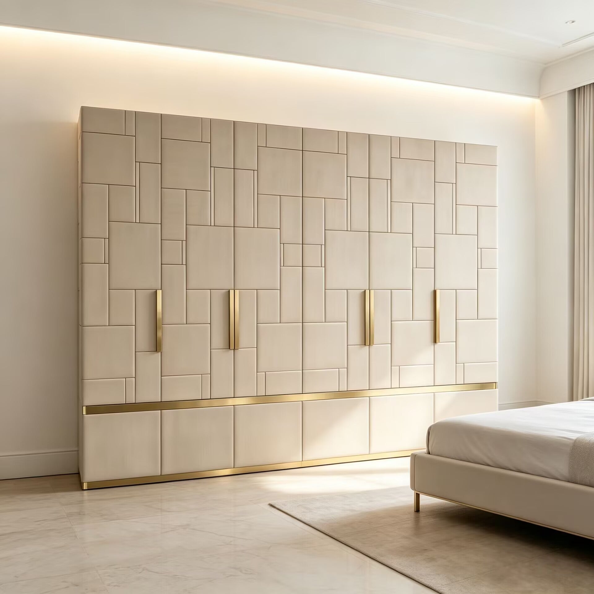 Barrymore High-End Simple Solid Wood Leather Customize Wardrobe