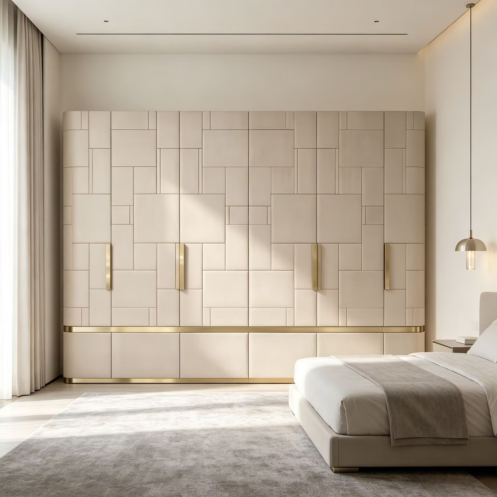 Barrymore High-End Simple Solid Wood Leather Customize Wardrobe