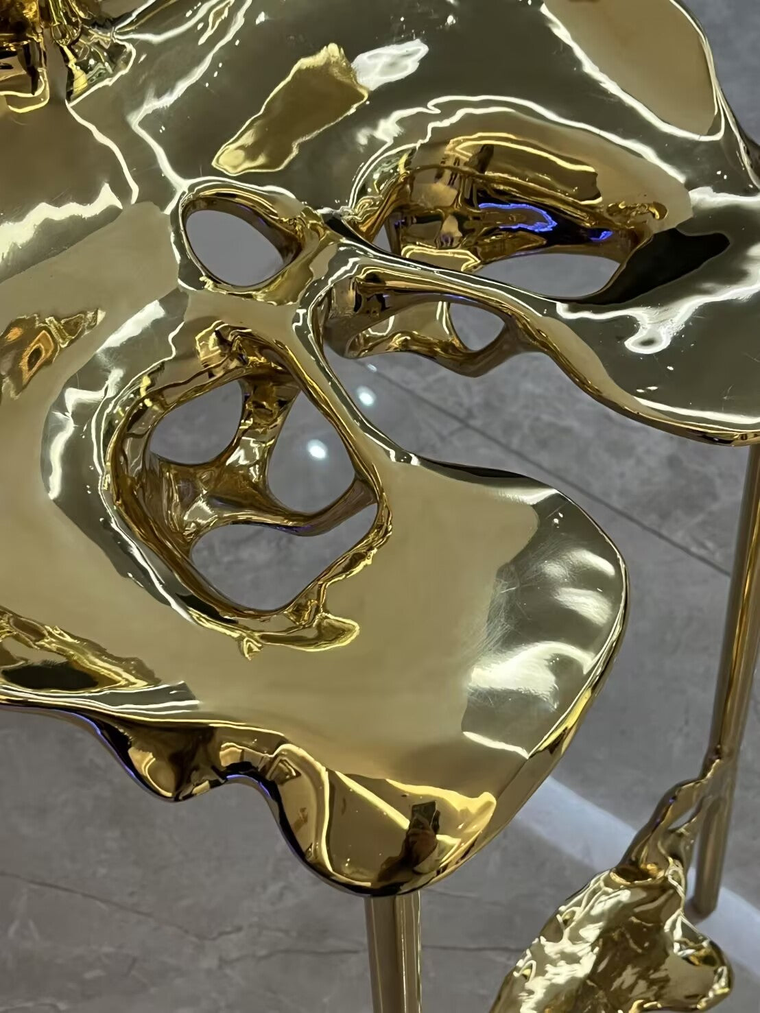 High End Unique Creative Irregular Artistic Skeleton Brass Bar Stool
