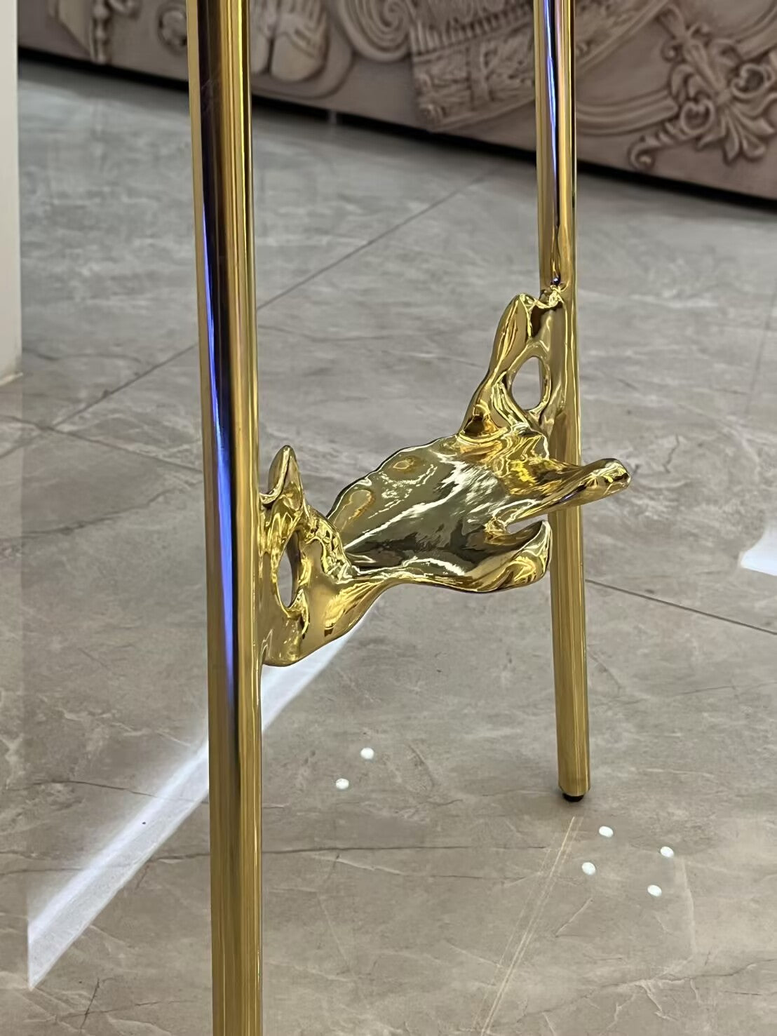 High End Unique Creative Irregular Artistic Skeleton Brass Bar Stool