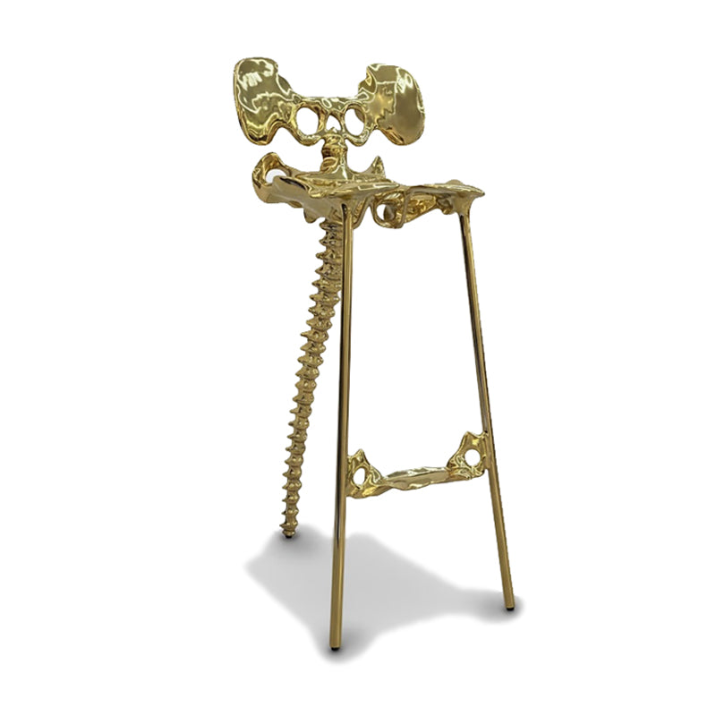 High End Unique Creative Irregular Artistic Skeleton Brass Bar Stool