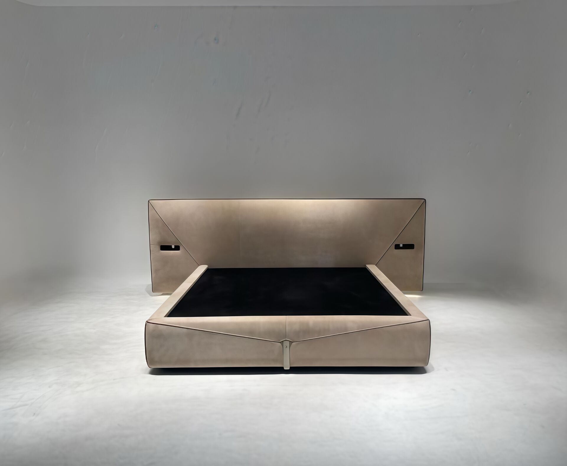 Bastian Modern Minimalist Genuine Leather Customize Double Bed