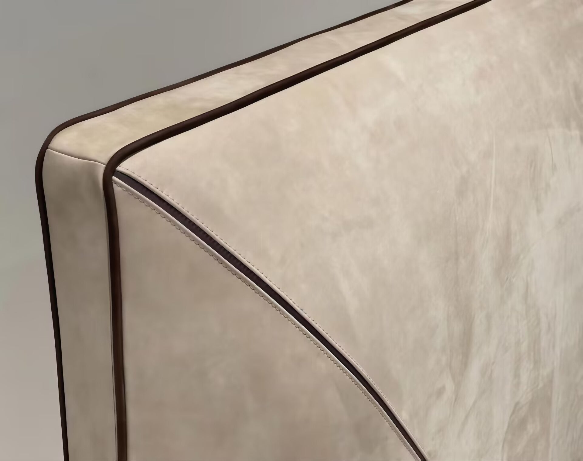 Bastian Modern Minimalist Genuine Leather Customize Double Bed