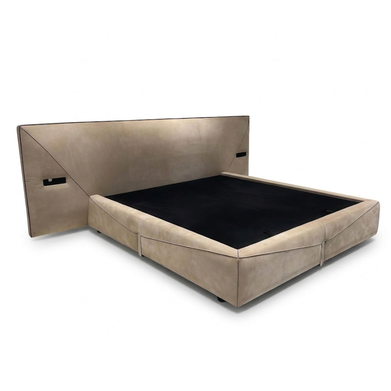 Bastian Modern Minimalist Genuine Leather Customize Double Bed
