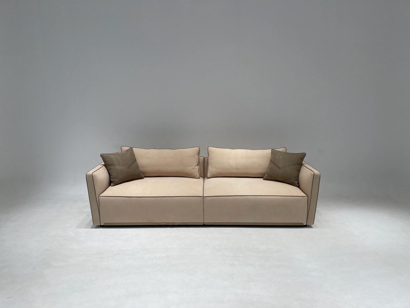 Bastian Living Room Simplicity Customize Genuine Leather Sofa