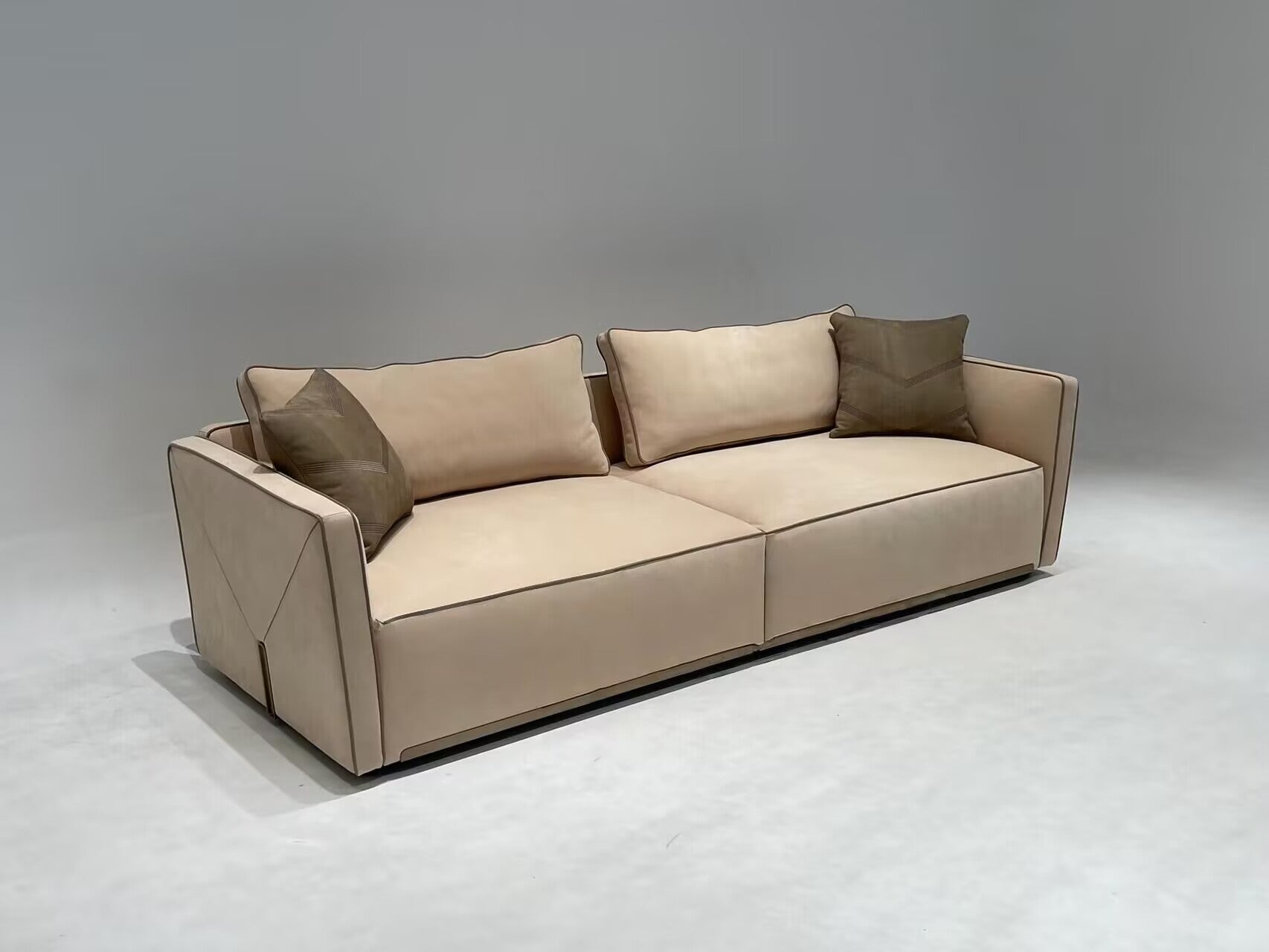 Bastian Living Room Simplicity Customize Genuine Leather Sofa