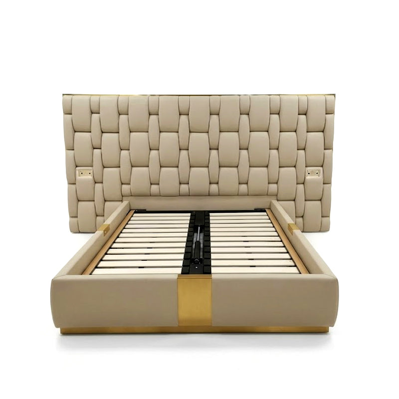 Luxurious Master Bedroom Genuine Leather Widescreen Bed