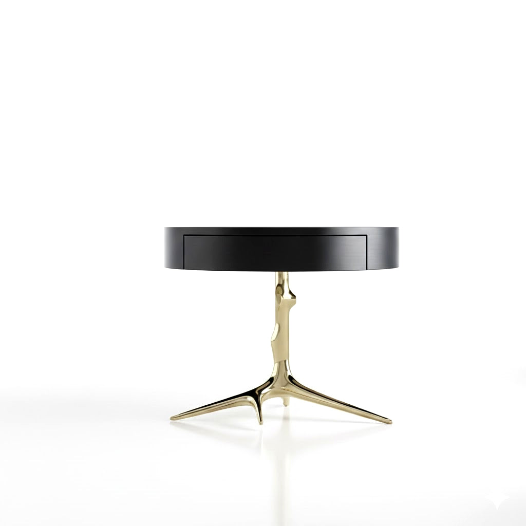 Luxurious Artistic Creative Solid Wood Minimalist Bedside Table