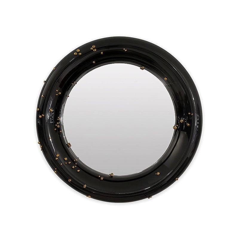 Belize Villa Living Room Designer Solid Wood Round Decorative Mirror