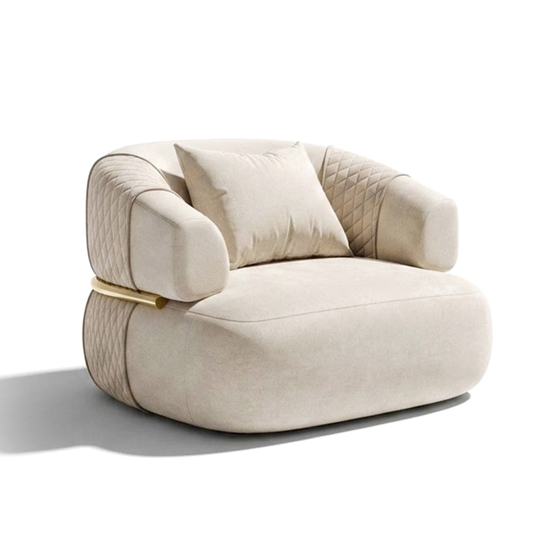 Bellamy Artistic Designer Fabric Circular Arc Single Sofa Chair