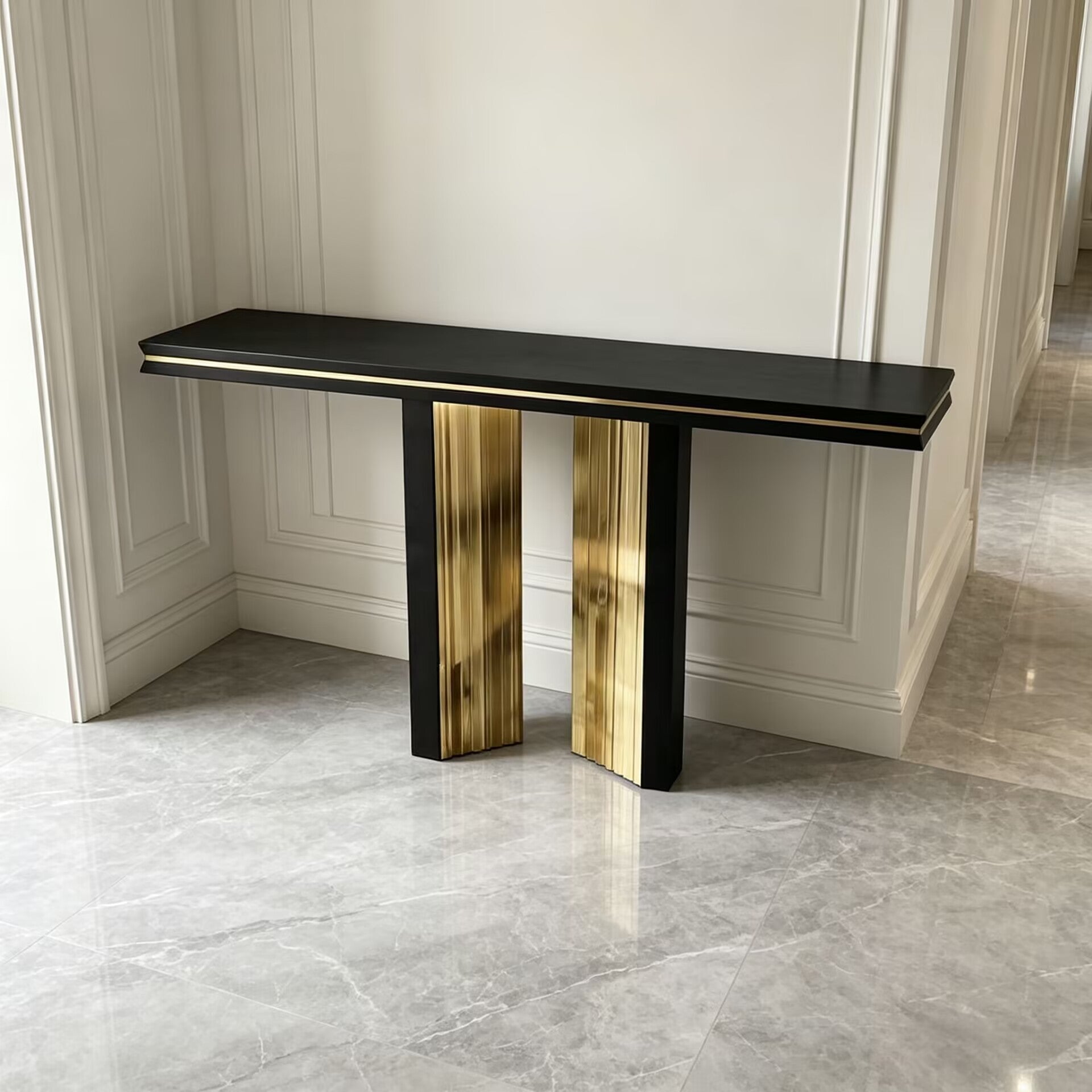 Beyond Italian Creativity Stainless Steel Solid Wood Decorate Console