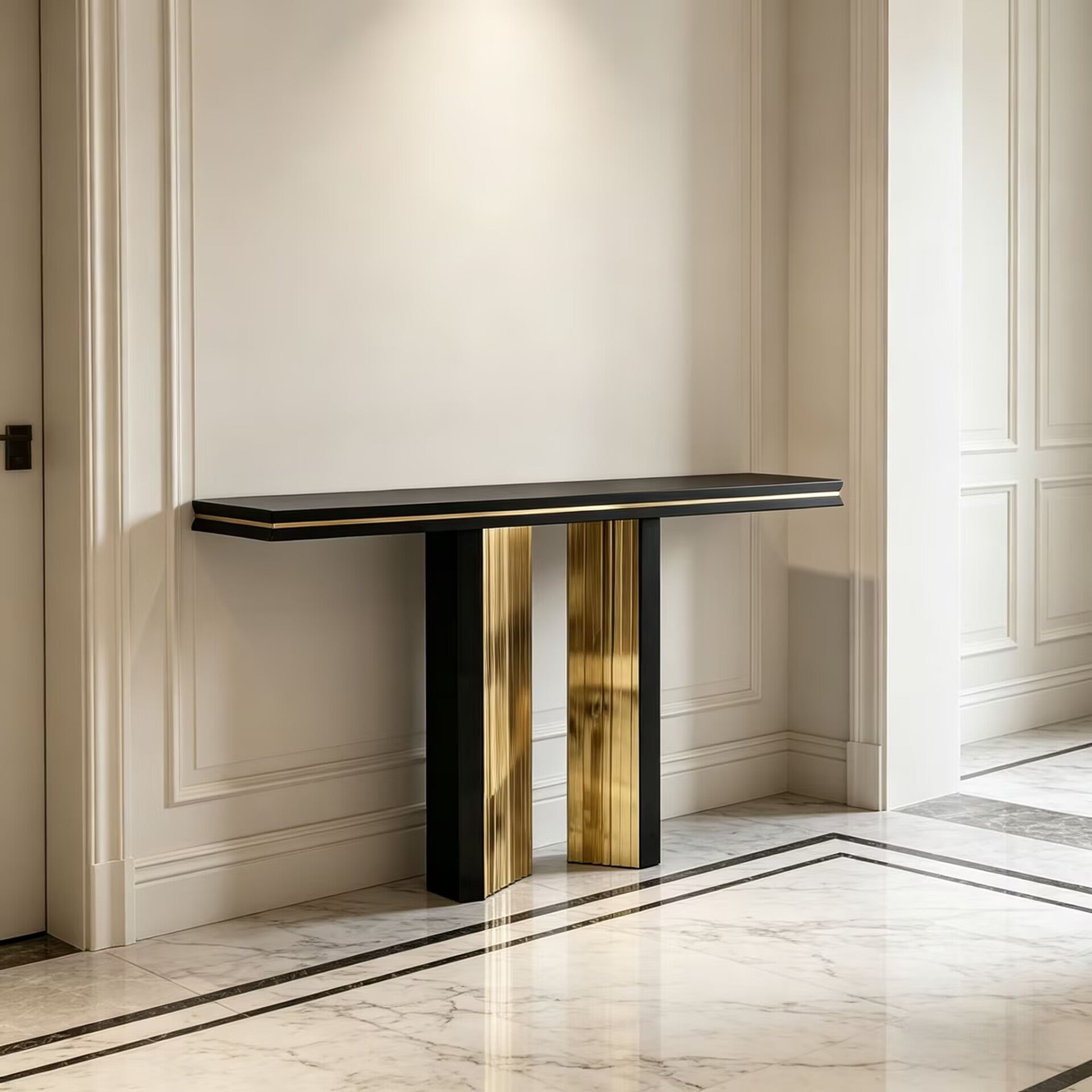 Beyond Italian Creativity Stainless Steel Solid Wood Decorate Console