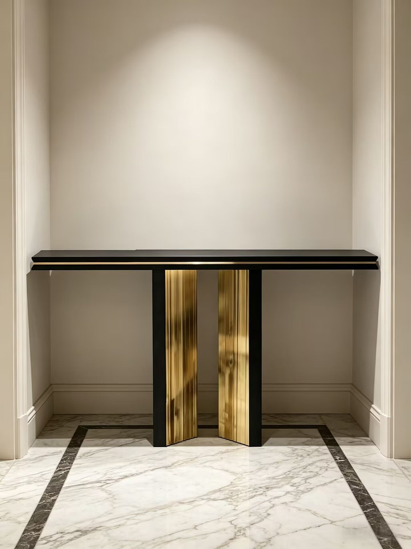 Beyond Italian Creativity Stainless Steel Solid Wood Decorate Console