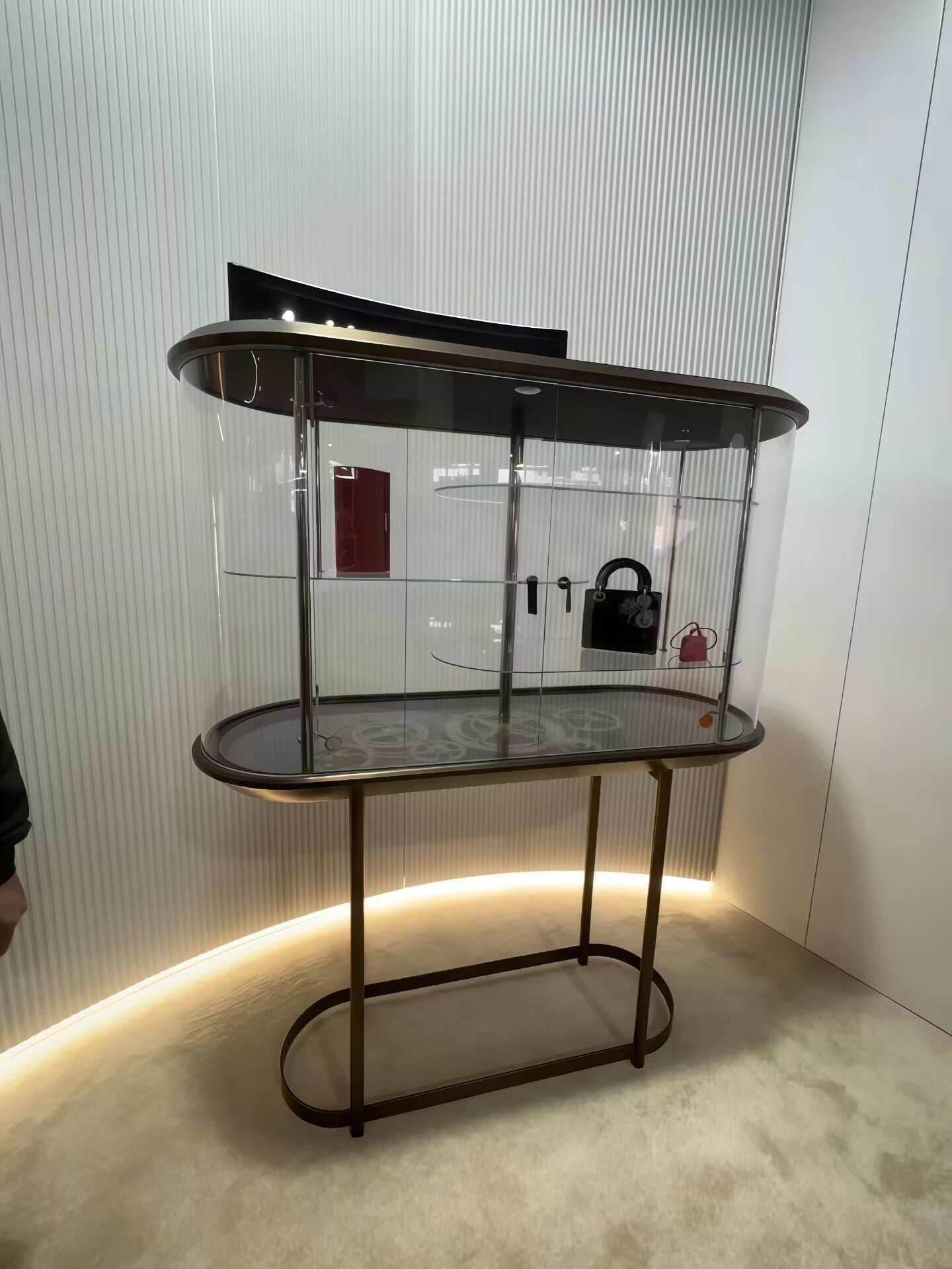 Big Ben Modern Mechanical Upscale Metal Glass Wine Cabinet