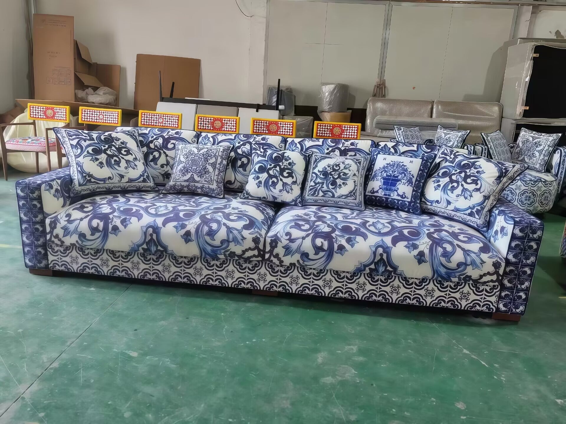 Blumediterraneo Villa Living Room Unique Upscale Fabric Sofa