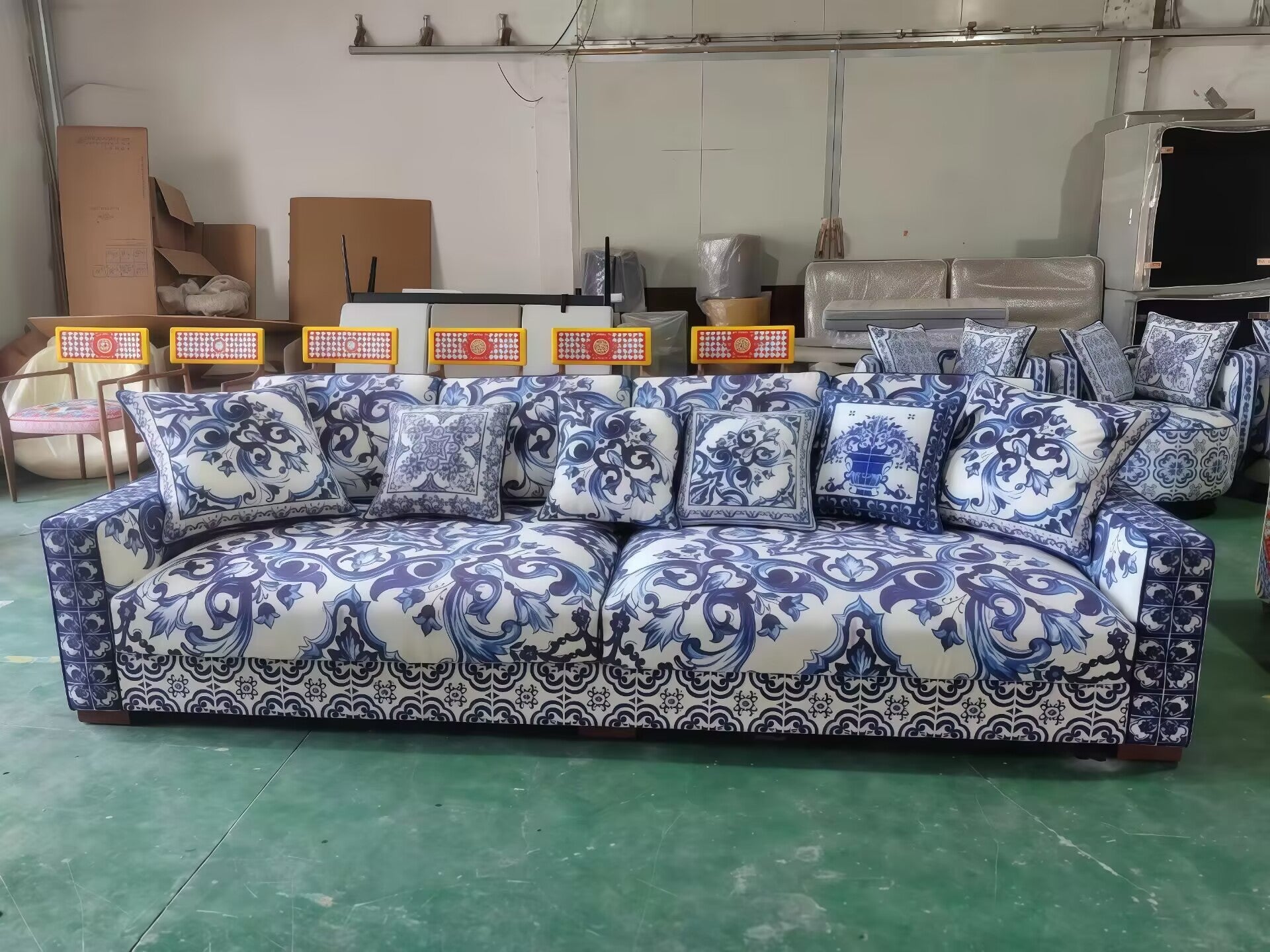 Blumediterraneo Villa Living Room Unique Upscale Fabric Sofa