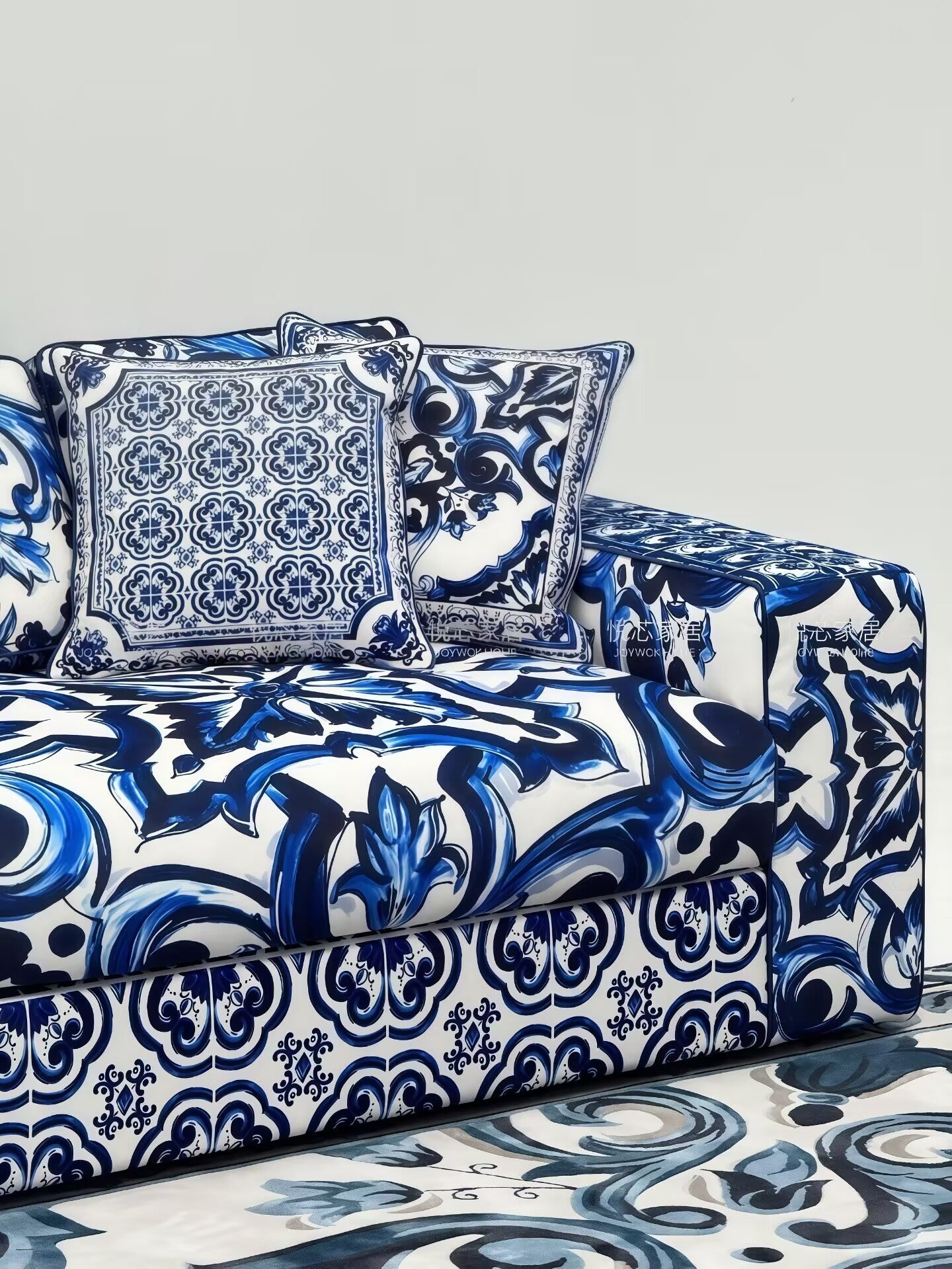 Blumediterraneo Villa Living Room Unique Upscale Fabric Sofa