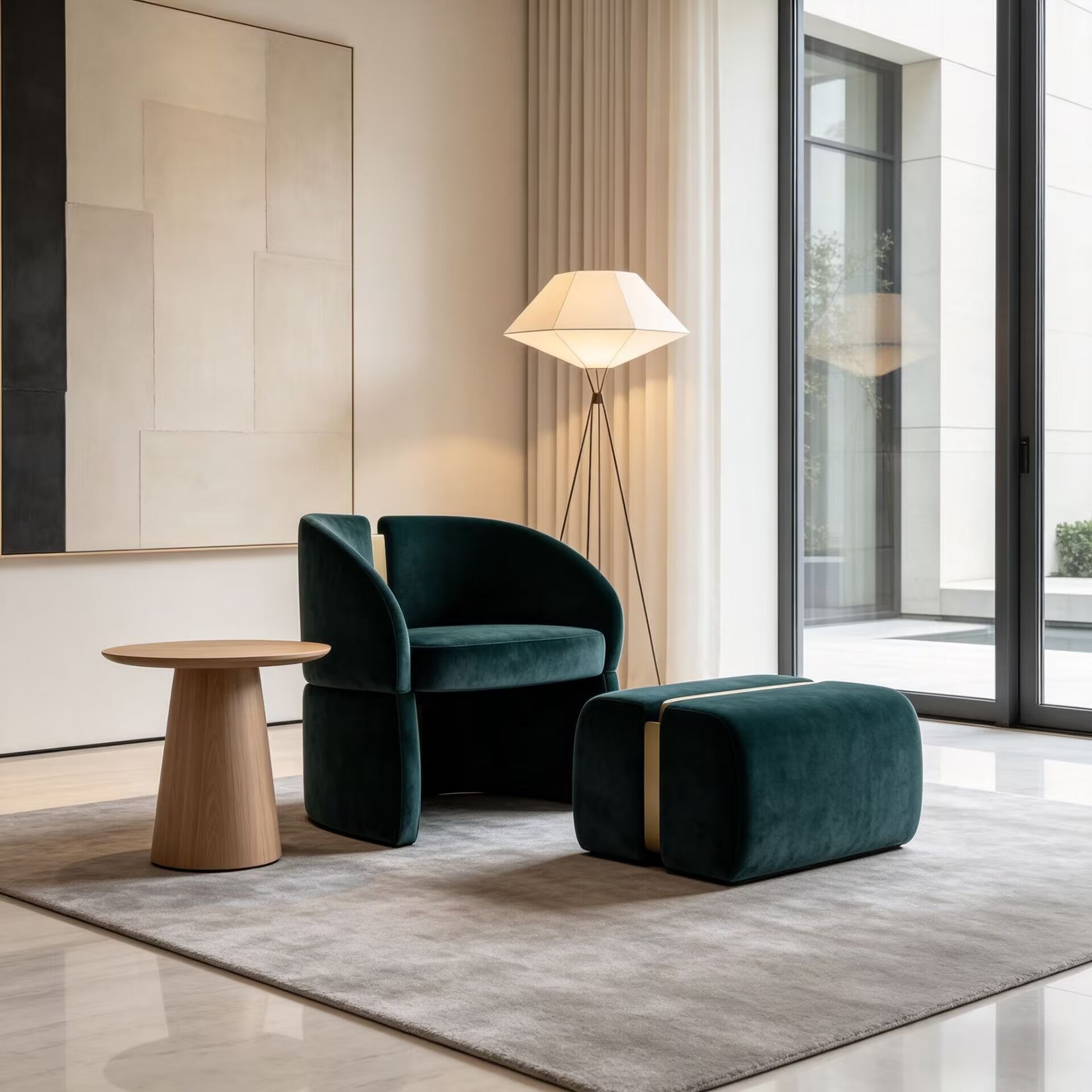Isadora Modern Luxury Minimalist Solid Wood Fabric Sofa Chair