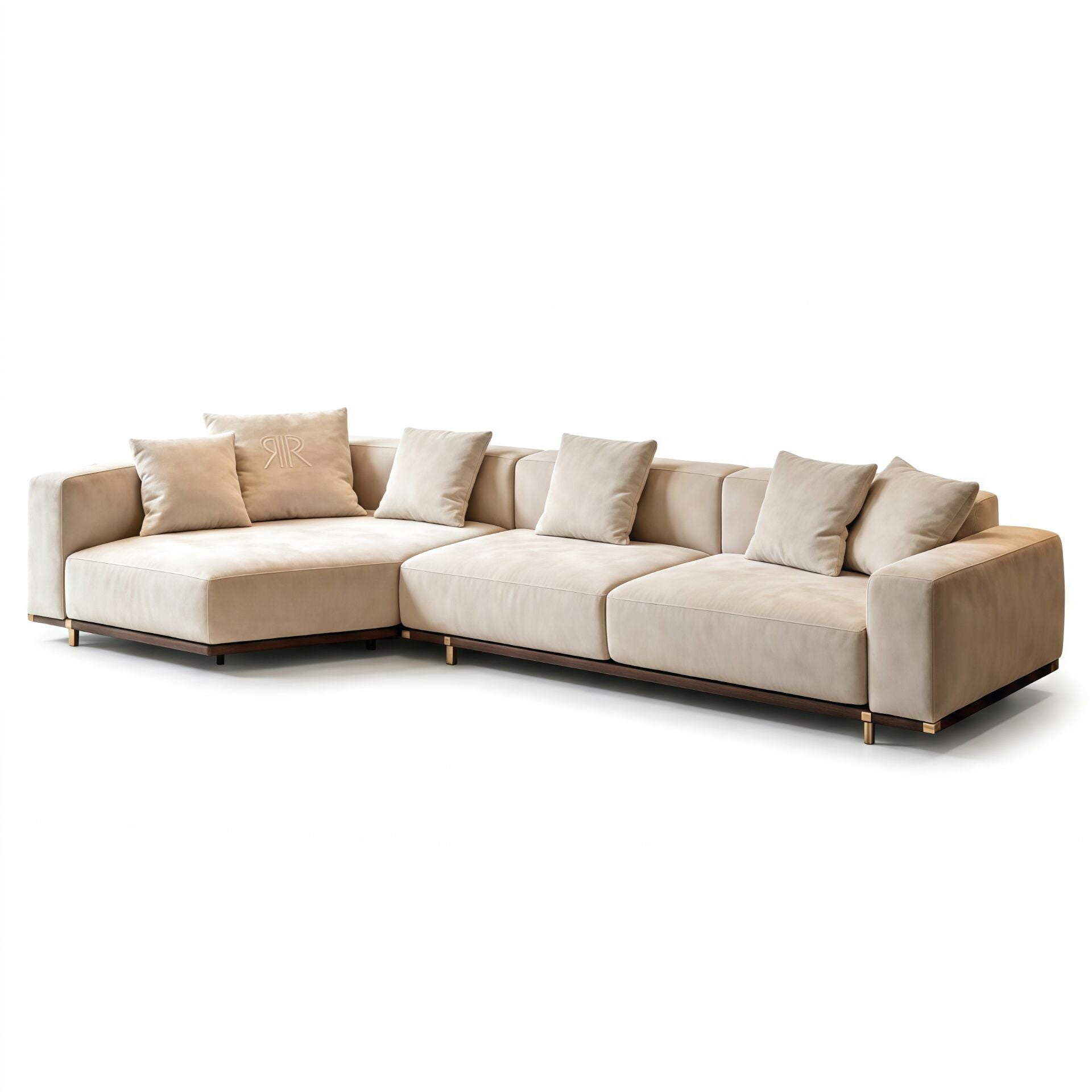 Boheme Italian Villa Living Room Artistic Solid Wood Fabric Sofa