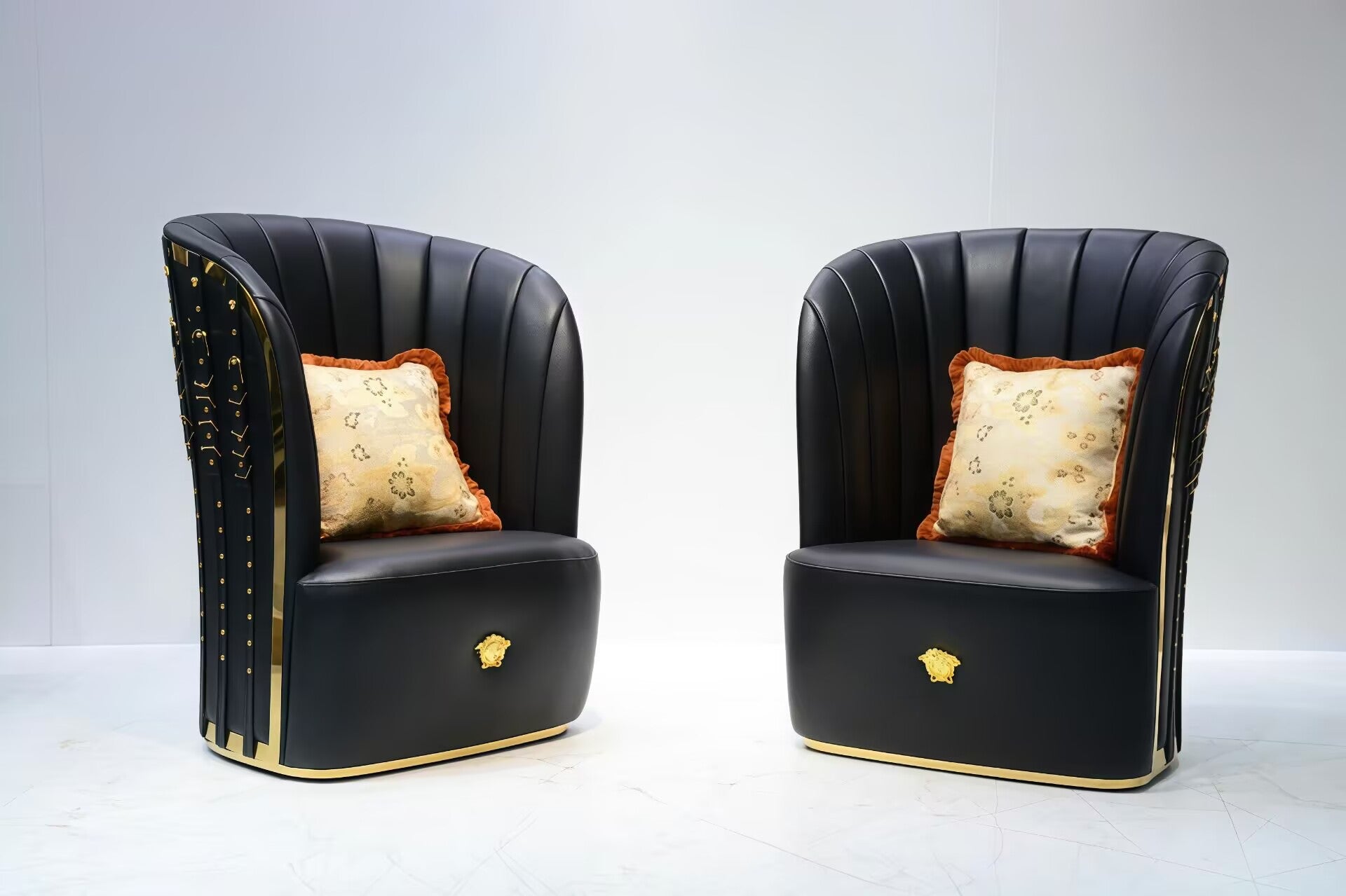 Bondage Italian Luxurious Genuine Leather High-Back Sofa Chair