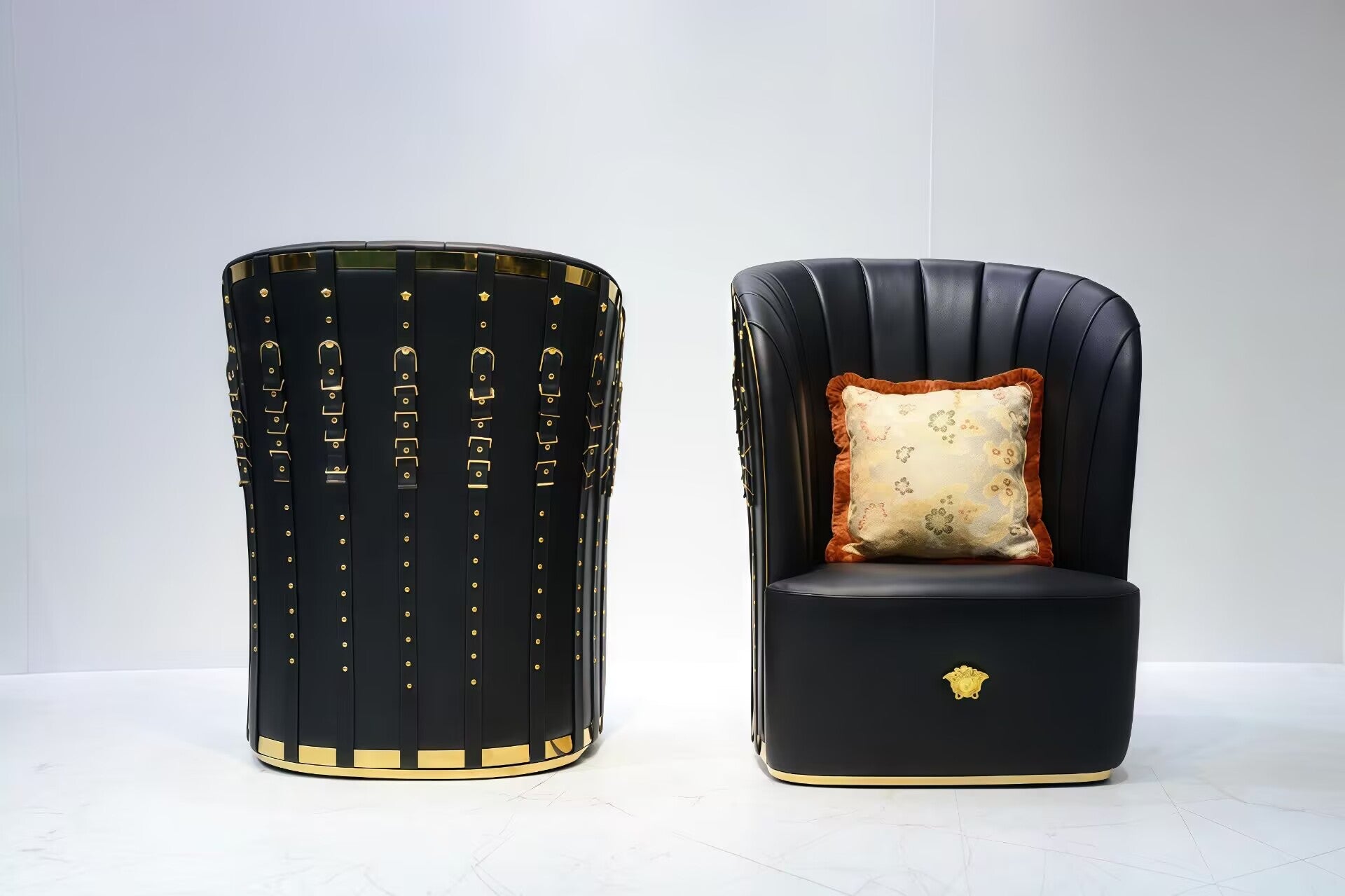 Bondage Italian Luxurious Genuine Leather High-Back Sofa Chair