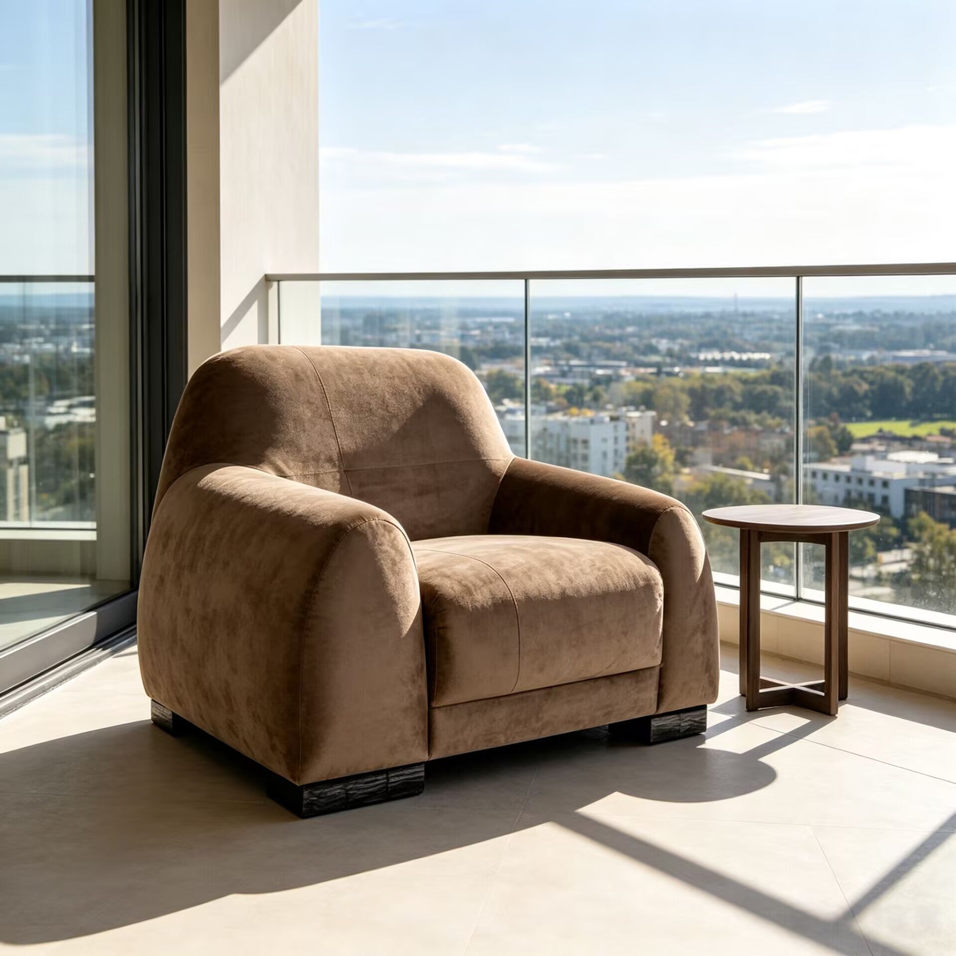 Borneo Italian High-End Simple Fabric Customize Single Sofa Chair