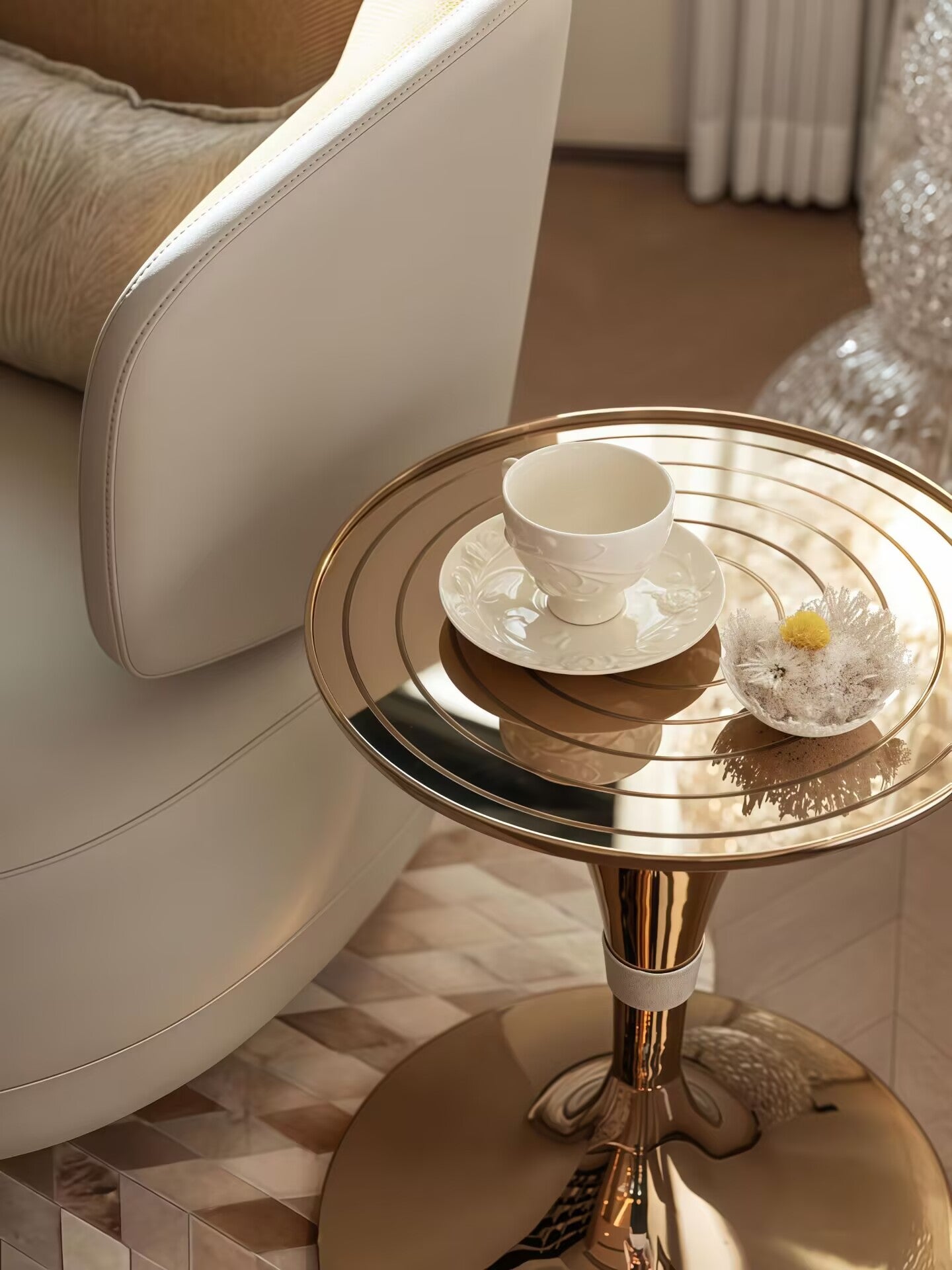 Botti High End Stainless Steel Unique Artistic Design Side Table