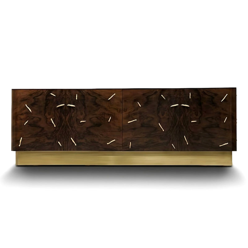 Brabbu High Quality Minimalism Luxurious Brass Solid Wood Sideboard