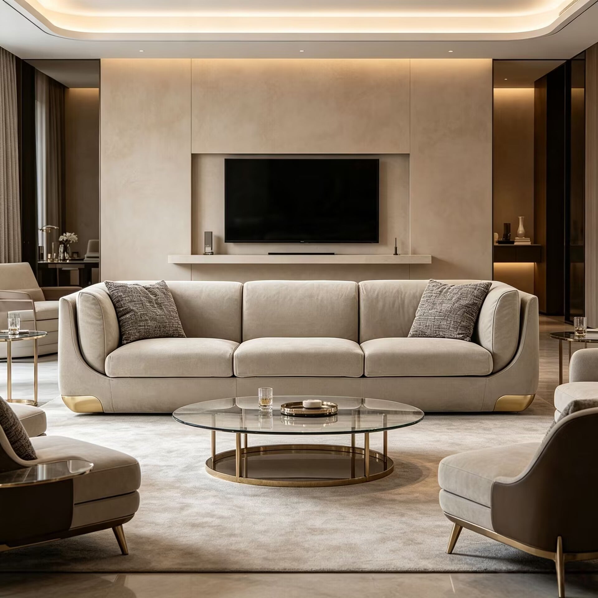 Bravery Villa Living Room Modern Creativity Fabric Customize Sofa