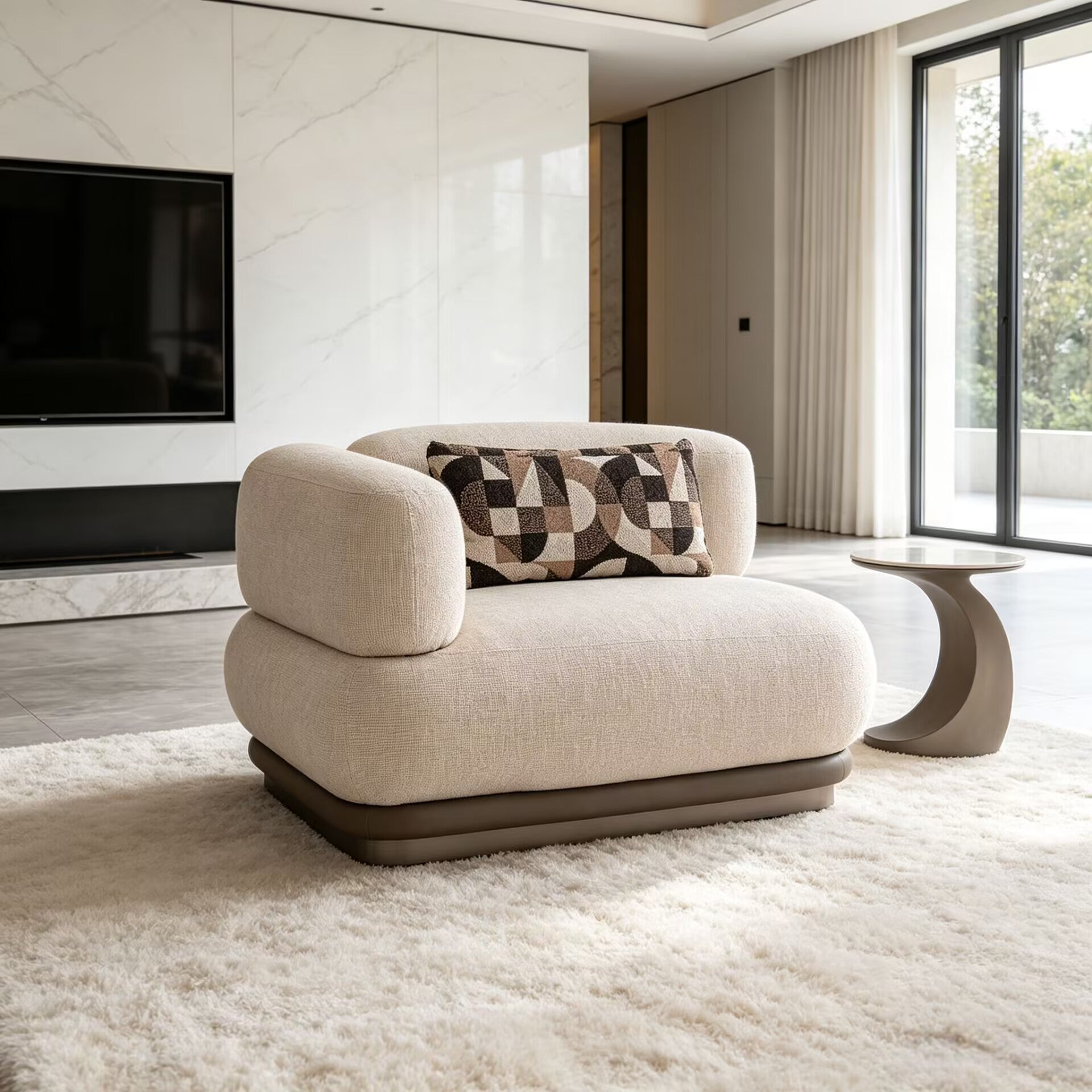 Bristol Point Laf Designer Minimalist Customize Fabric Sofa Chair