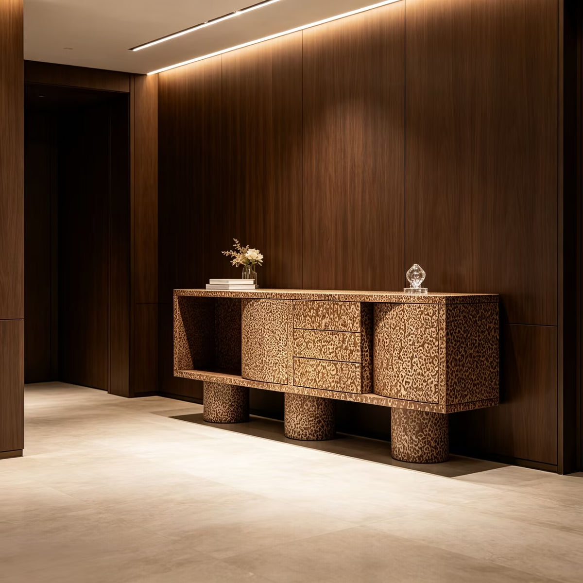 Brutal High-End Unique Artistic Minimalist Solid Wood Sideboard
