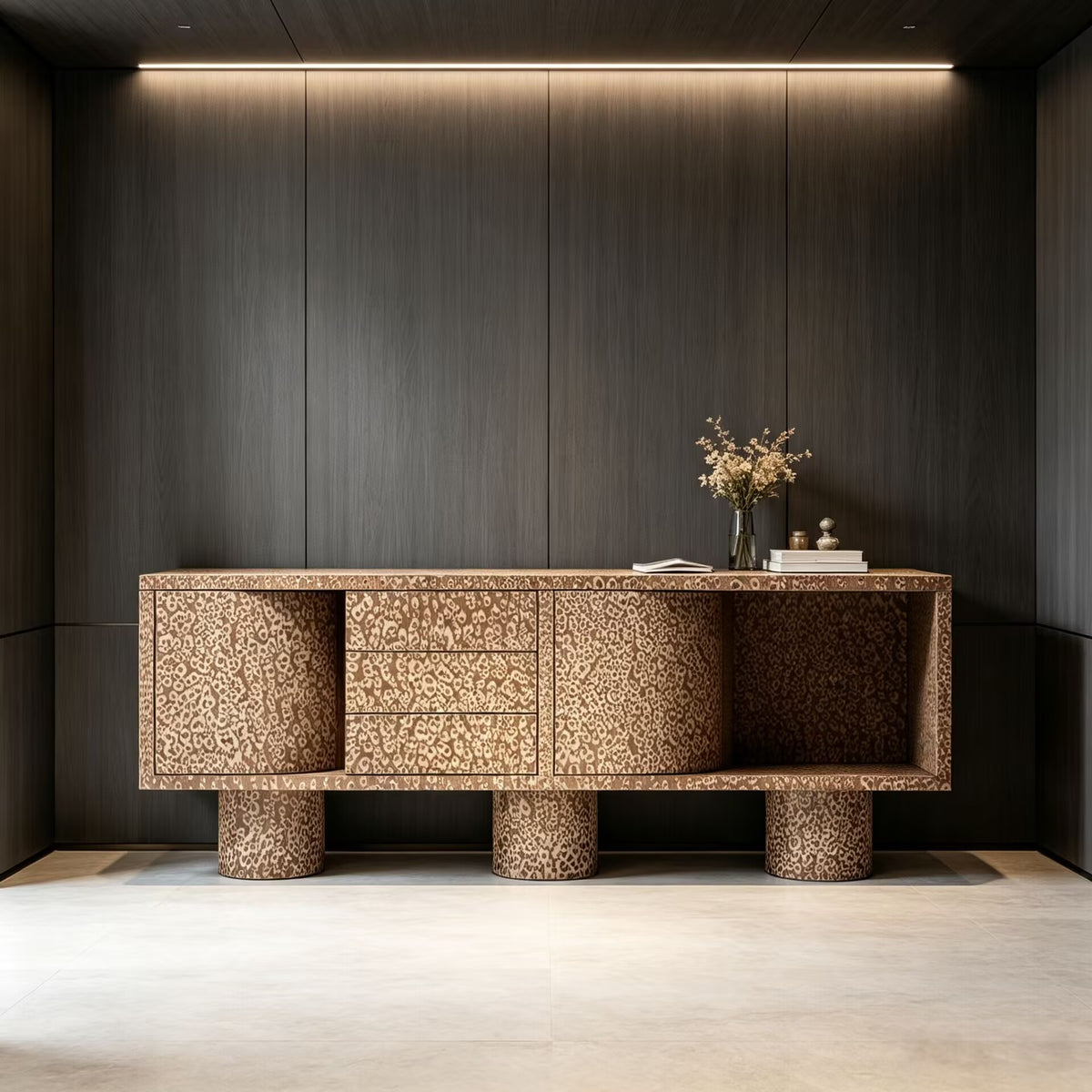 Brutal High-End Unique Artistic Minimalist Solid Wood Sideboard