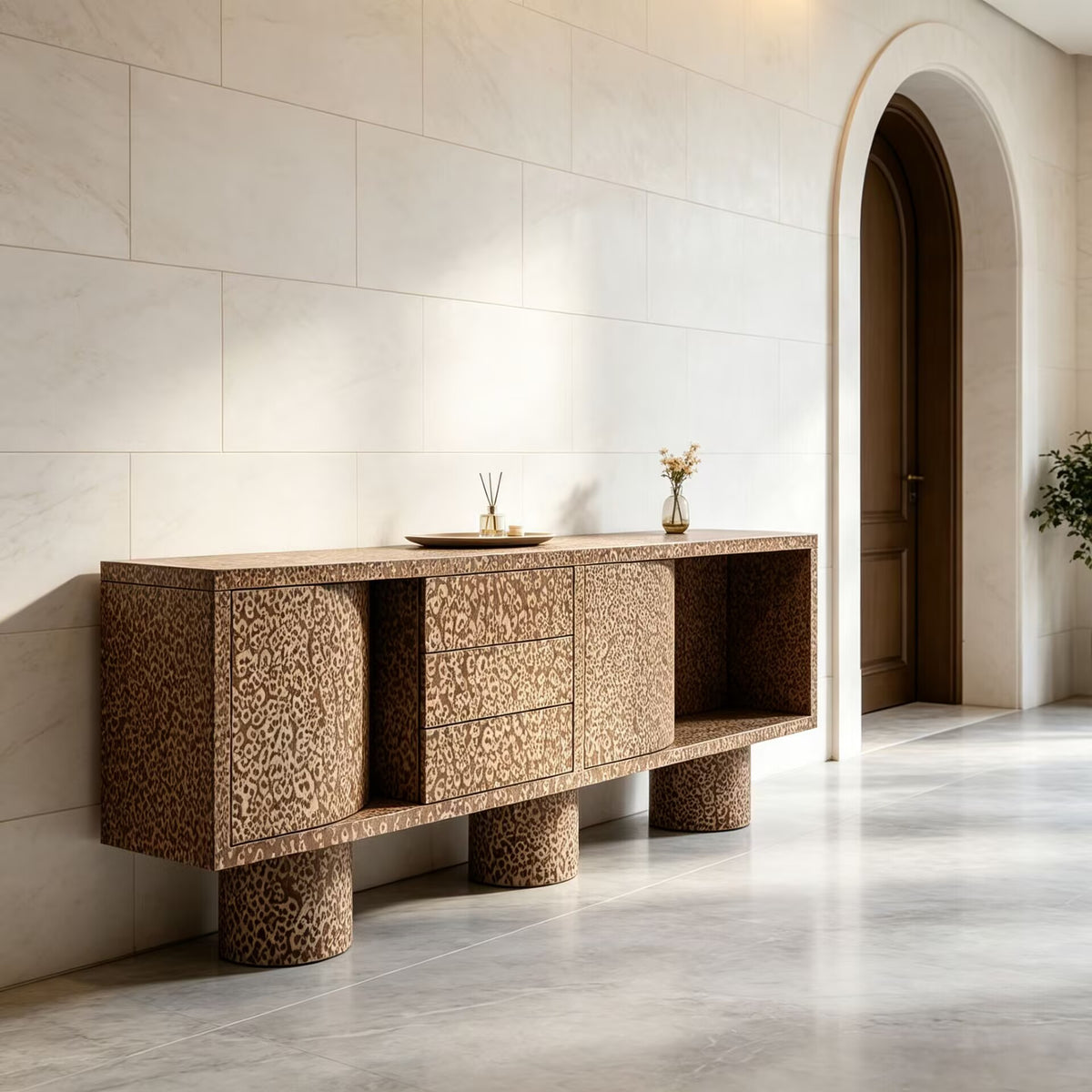 Brutal High-End Unique Artistic Minimalist Solid Wood Sideboard