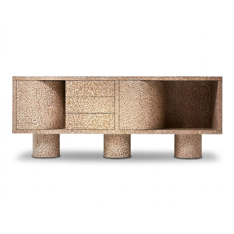Brutal High-End Unique Artistic Minimalist Solid Wood Sideboard