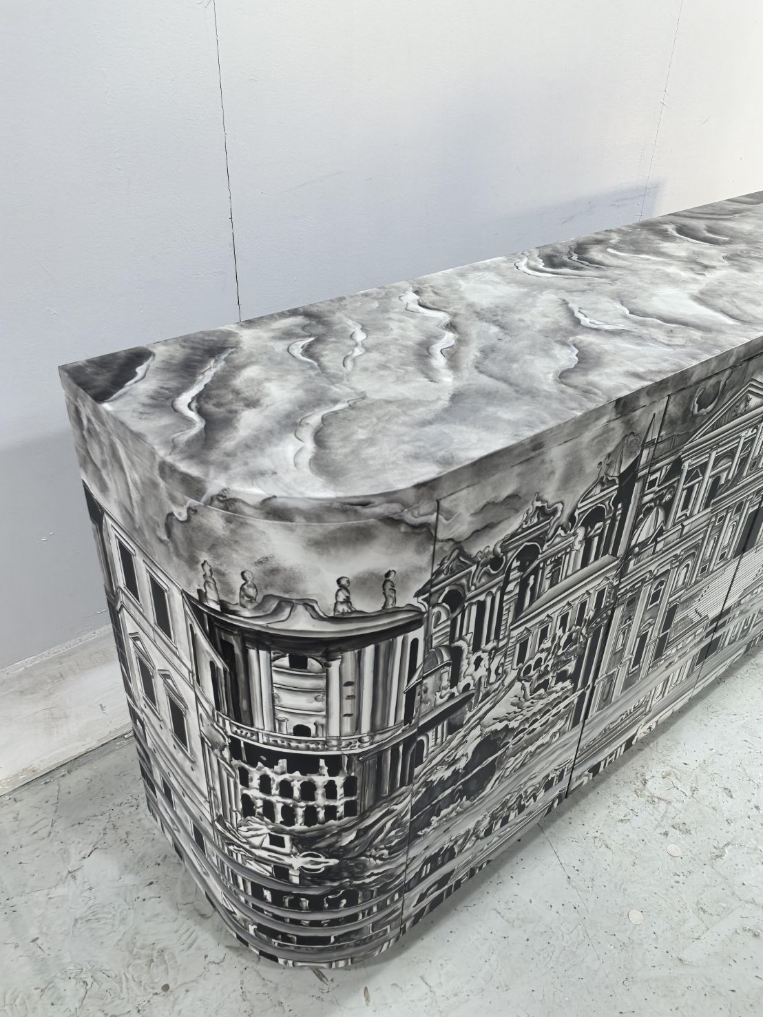 Buffet High End Designer Painted Solid Wood Commission Sideboard